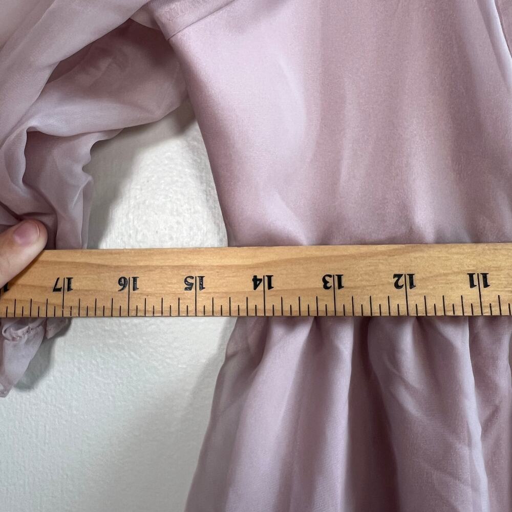 Things Between Dusty Rose Size Medium Mini Peasant Dress Puff Sleeves - Picture 6 of 9